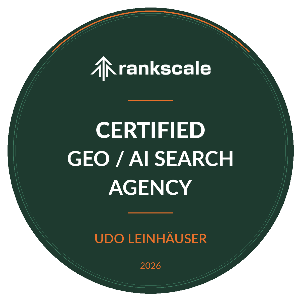 Rankscale Certified GEO / AI Search Agency — Udo Leinhäuser, 2026